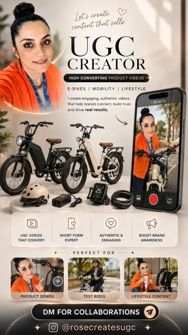 E-bike and mobility UGC product demo and lifestyle campaign