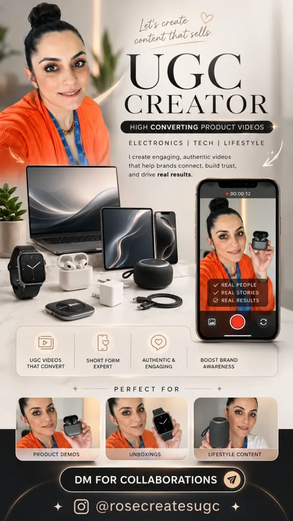 Tech UGC creator electronics product demo and unboxing campaign