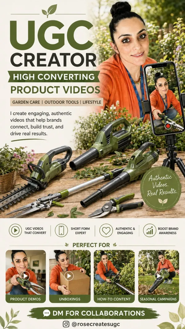 Garden tools UGC product demo and how-to video campaign