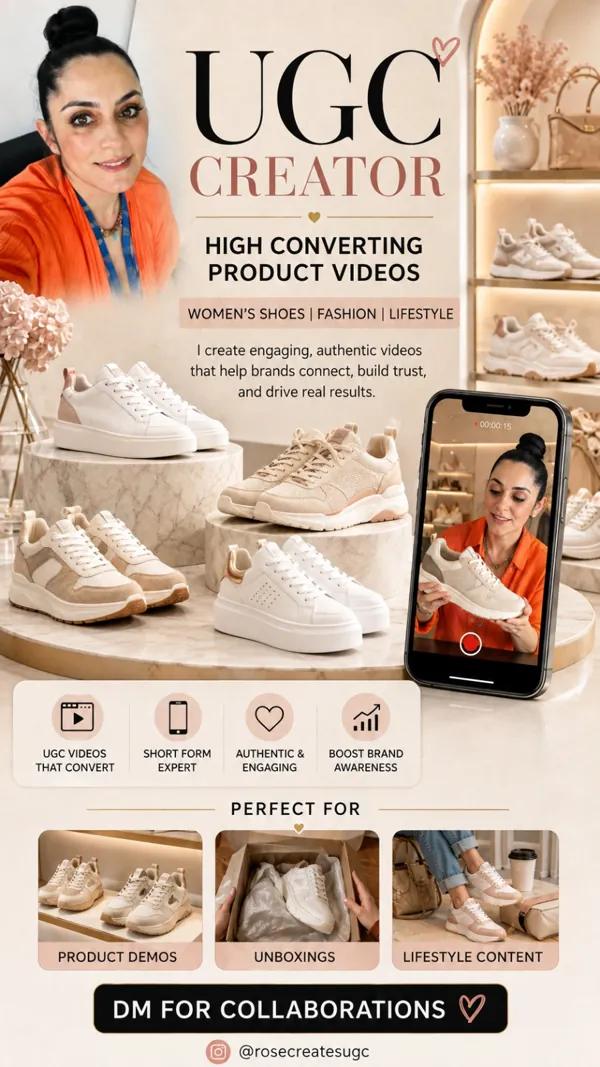 Fashion and footwear UGC creator product video campaign