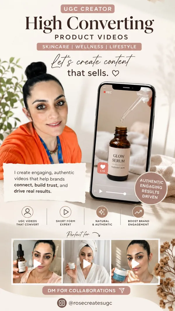 Beauty and skincare UGC product demo and lifestyle video campaign